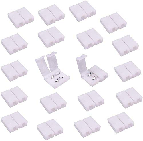 LitaElek 20er Pack LED Streifen Verbinder 2-Polig 8mm Breite SMD 3528/2835 Einfarbige LED Strip Connector - Schneller Anschluss Adapter für LED Bänder
