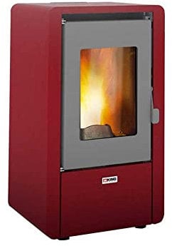 STUFA A PELLET 5,8 KW KING 6 COLORE BORDEAUX MADE ITALY