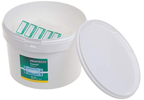 Kewtech KEWSNAP1 50 Snap Tags with Clips,White
