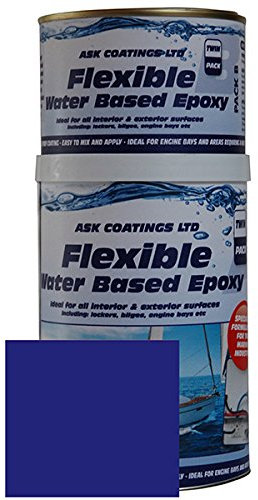 New! Water Based Epoxy Marine Paint for Boats, Yachts & Marine Vessels. Interior and Exterior use. 1L (Dark Blue)