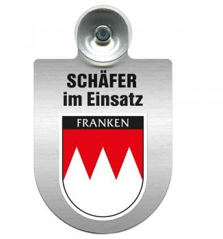 Einsatzschild Windschutzscheibe incl. Saugnapf - Schäfer im Einsatz - 309387 - incl. Regionen nach Wahl Farbe Region Franken