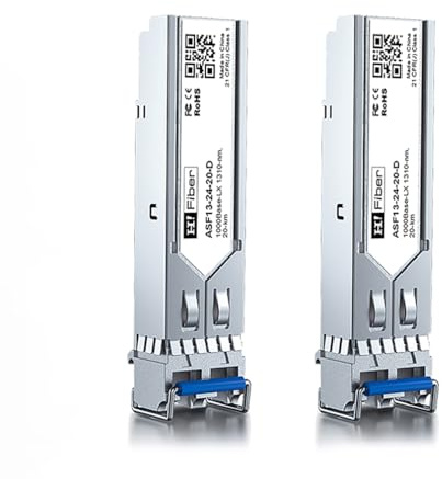 2 pack, 1000BASE-LX SFP Transceiver, SFP to LC, 1.25G singlemode module Compatible with Cisco GLC-LH-SM/GLC-LH-SMD, MA-SFP-1GB-LX20, Ubiquiti UniFi UF-SM-1G, Mikrotik S-31DLC20D, Netgear AGM732F...