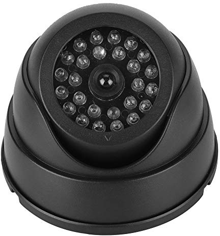ASHATA Dummy Kamera,Dummy Dome Kamera Attrappe CCTV-Überwachungskamera mit 30 IR-LEDs,Innen Außen Fake Überwachung Dummy Kamera LED Blinkend Kamera für Haus Sicherheit