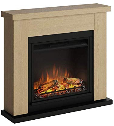 Chimenea eléctrica TAGU Frode con Fuego Eléctrico Powerflame de 23 Pulgadas, 1500W, 7 Días Programables, Termostato Digital, Control Remoto (Roble Natural)