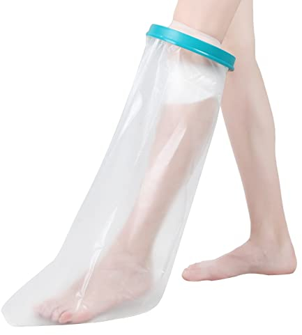 Fasola Leg Cast Cover for Shower, Waterproof Plaster Dressing Protector for Broken Toe, Ankle, Foot Wound, Burns, Reusable Leg Cast Bag Keep Wounds & Bandage Dry