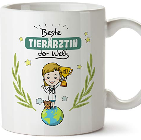 Mugffins Tasse/Becher Tierärztin (Beste der Welt) - Lustige und Originelle Tierheilkunde Geschenke