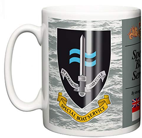 Royal Navy Special Boat Service Ceramic Mug, Crest Name Motto