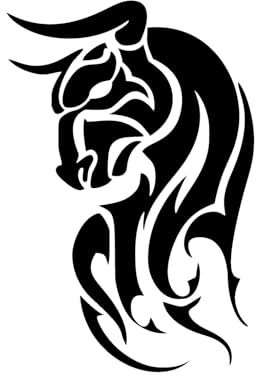 Tribal Stier 18x12cm Aufkleber Deko Sticker Kleber Tattoo Farre Bulle 18 Farben 70-Schwarz