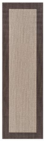 STORESDECO Alfombra vinilica de Tejido Trenzado Premium de Alta Gama Alfombras de habitacion Lavable Antideslizante y Resistente Salon baño hogar Cocina Pasillo Infantil Marrón Oscuro 60x200 cm