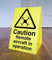 Caution Remote Aircraft In Operation - Free Standing Double Sided A Board - Drone Warning Sign - Yellow Corex - Sign Area: 200mm x 300mm