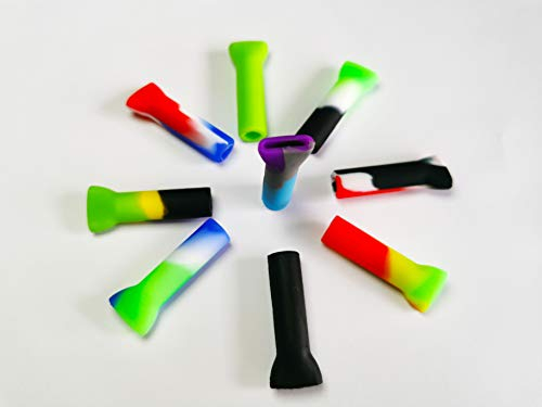 Lot de 4 embouts de paille réutilisables en silicone de qualité alimentaire - Pour pailles télescopiques en acier inoxydable de 0,6 cm de large (9 mm de diamètre extérieur)