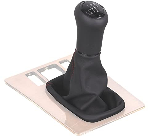 ICT Schaltknauf Schalthebel Schaltsack/Schaltmanschette kompatibel mit: Mercedes Benz W201 190 E,D 1982 – 1993 schwarz Echtleder, 5 gang Komplettset Ersatzteil