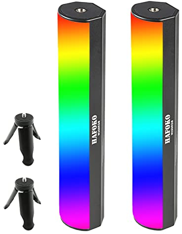HAFOKO 2 Pack W200 RGB Handheld Light Wand Video LED Lighting Handheld Light Photography Light Vlog w Magnetic CRI95+ 2500K-9000K Built-in Battery 3000mAh Compatible with Vlogging YouTube TikTok