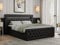 MKS MEBLE Boxspringbett 180x200 mit Led Schwarz Kunstleder, Bett Polsterbett 180x200 mit LED Kopfteil, Multipocket Matratze H3, Doppelbett mit Bettkasten Stauraumbett - Gold-9 - Schwarz Kunstleder