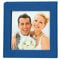 Elegantdisk Caja USB para boda con ventana de imagen de piel sintética blanca y negra (azul)