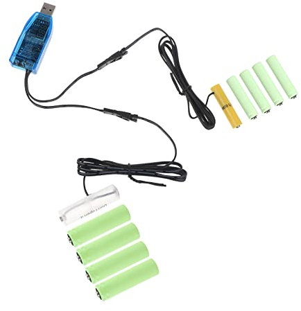 Diarypiece Type C USB to 1.5V 3V 4.5V 6V 9V 12V AA AAA Batteries Eliminators, 1-8pcs Batteries Adjust Voltage Power Cord
