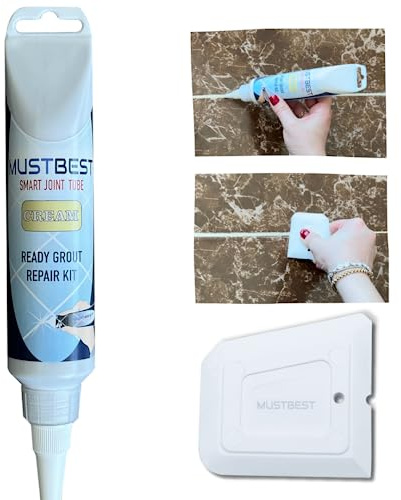 Mustbest Tile Mörtel Reparaturen Renove Fills Rohr - 8,8 oz, schnell trocknende Fliesenmörtel -Reparaturkit, Wiederherstellung und Erneuerung von Fliesenverbindungen, einfache und sicher