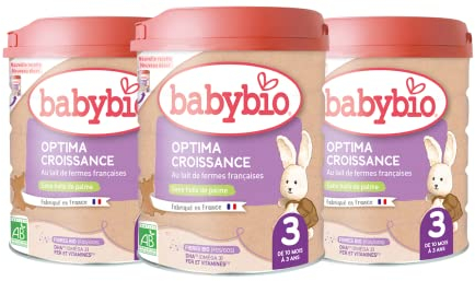 Babybio - Lait Infantile - Optima 3ème Âge avec Fibres - 800g - dès 10 Mois - BIO - Fabriqué en France - Sans Huile de Palme - Lot de 3