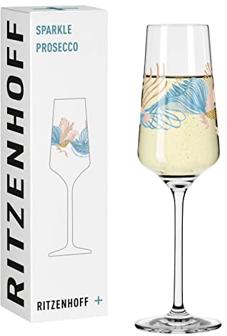 RITZENHOFF 3441005 Proseccoglas 200 ml – Serie Sparkle Motiv Nr. 11 mit Unterwasserwelt, mehrfarbig – Made in Germany