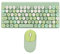 Wireless Keyboard & Mouse Combo, 86-Key Aesthetic Colorful Set, 2.4GHz Blue Wireless Retro Set, PC Desktop & Laptop Computer (Green)