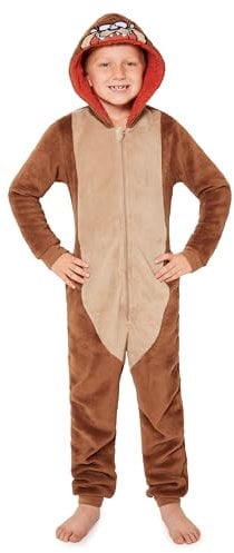 LOONEY TUNES Pigiama Intero Bambino - Pigiamone in Pile Caldo 7-15 Anni - Pigiami Interi Bambini Bugs Bunny Taz (Taz, 9-10 Anni)