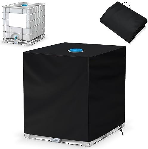 NEVERLAND IBC Tankabdeckung, robuste 420D-IBC-Abdeckungen, 1000 Liter Wassertankabdeckung, wasserdicht, staubdicht, IBC-Behälterabdeckungen, Schnee-Schutz, winddicht, UV-Schutz, 120 x 100 x 116 cm