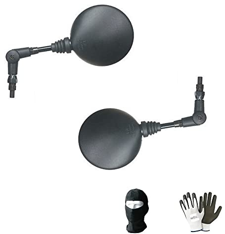 KOMPATIBEL MIT Yamaha XJ 600 N Diversion Paar Lenker-RÜCKSPIEGEL FÜR MOTORRÄDER MIT 360' LIEGENDER Stange ZUGELASSENE Schwarze Spiegel IDEAL FÜR Motocross + KIT M.8 DX-SX