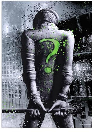Displate Offiziell DC Comics MetallPoster Magnetische Befestigung Inklusive Lizenziert Bilder Hochwertiges Poster Arkham Asylum - Ridler 45 cm x 32 cm