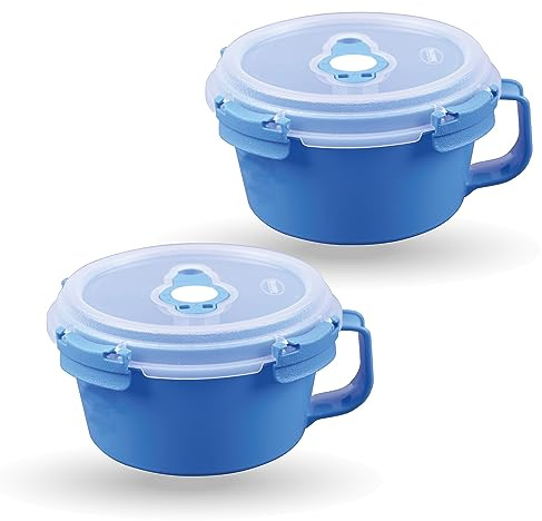 Bestlivings Frischhaltebox 0,85L - Frühstücksschale im Set Blau - 2er Pack (2 Stück)