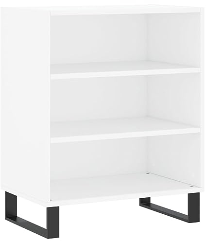 vidaXL Sideboard, Kommode mit viel Stauraum, Highboard Wohnzimmerschrank mit Eisenbeinen, Schrank Anrichte Beistellschrank, Weiß Holzwerkstoff