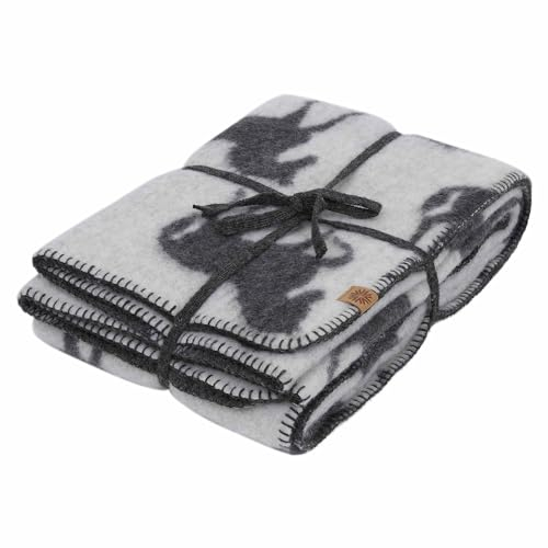 ICEWEAR Logi Wolldecke mit Pferdedesign (Grau)