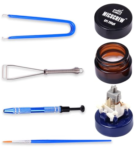 Switch Gleitmittel Kit für Keyboard 6 PCS Tastatur Schmiersatz enthält 0.17 OZ GPL 205G0, Schalter Öffner für MX mechanische Tastatur, Keycap Abzieher, Schalter Abzieher, Stem Holer, Schmierbürste