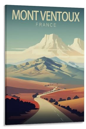 Vintage-Reiseposter Frankreich, Mont Ventoux, 20 x 30 cm, Leinwand-Kunst, Poster und Wandkunst, Bild, Druck, Schlafzimmer-Dekor