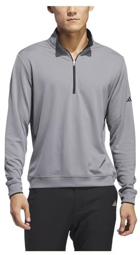 adidas Men's Lightweight Half-Zip Top, grey three, S