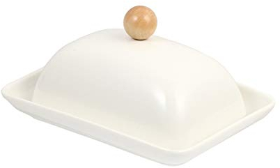 NaLoRa Mantequera Recipiente for mantequilla con tapa Caja de queso de cerámica Plato de postre Conservador de mantequilla de lujo for mostrador Hace que se extienda sin esfuerzo Recipiente for manteq