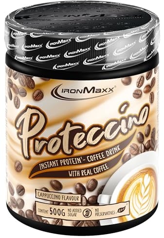 IronMaxx Proteccino - Cappuccino 500g Dose | Protein Kaffee mit echtem Kaffee-Extrakt und Koffein | Ohne Zuckerzusatz und Konservierungsstoffe