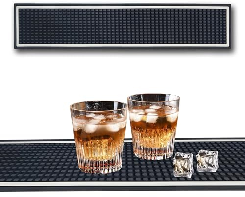 LIBRNTY Barmatte, Bar Service Mat (60 x 10.5 cm) Premium-Barmatte,Cocktail-Sets,Glas-Trockenmatte,strapazierfähige und stilvolle Barmatte für Verschüttungen,Ideal für Kaffeemaschine & Küche