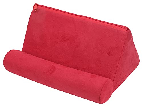 Drfeify Soporte de Almohada para Tableta, Cojín de Descanso para Teléfono Móvil de Tela de Gamuza Suave Portátil, Soporte para Teléfonos Inteligentes, Revistas de Libros