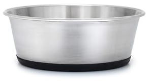 lionto Gamelle en Acier INOX, 1900 ML, Bol pour Chiens de qualité Alimentaire avec Fond en Silicone antidérapant, Bol à Eau Inoxydable pour Chiens et Chats, résistant au Lave-Vaisselle