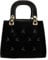 Alpenflüstern Trachtentasche Samt mit Hirschstickerei - Damen Handtasche, Schultertasche fürs Dirndl, Tasche zur Tracht, Dirndltasche mit Metallelemente (schwarz) DTA099