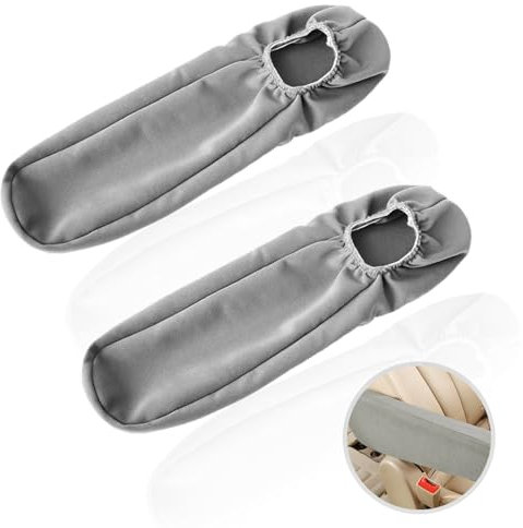 2 Stück Auto Armlehnenbezug, Armlehnenschoner Auto Universal Vordersitz Armlehnenabdeckung Elastische Armlehnenbezüge Armlehnenschutz für SUV LKW und Van (Grau)