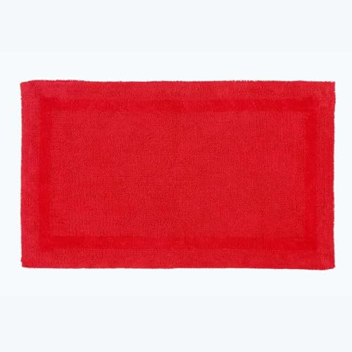 HOMESCAPES Extra Large Bath Mat, Luxury 1600gsm Super Soft 100% Cotton, Reversible Bathroom Mats Non-Slip, Washable, Super Absorbent, Quick-Dry, Red Bathroom Rug, 70 x 120 cm