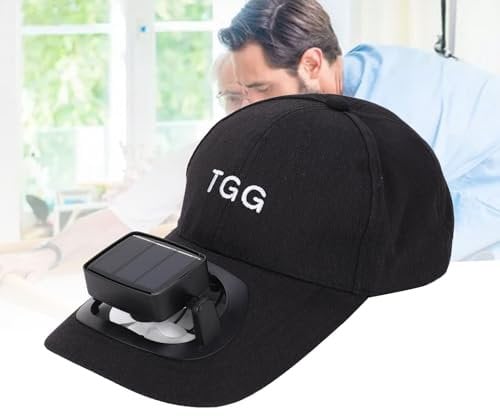 Solar Fan Hut, USB Lade Baseballkappe mit Solar Lüfter Sommer UV Schutz Weiche Lüfterblätter Solar Fan Hut mit Breiter Krempe Ventilator Kappe für Outdoor Strand Garten Sport
