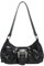 Fiorky Borsa a tracolla da donna Y2K Borsa a mezzaluna in pelle PU Borsa sotto le ascelle pieghettata Borsa con pochette da viaggio con chiusura magnetica (Nero)