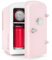 Citybee Nevera Pequeña Portatil 4L, Mini Nevera para Habitacion 12V/230V, Nevera Cosmeticos Skincare Silenciosa Frigorifico Pequeño para, Auto, Camping, Oficina (Rosa)