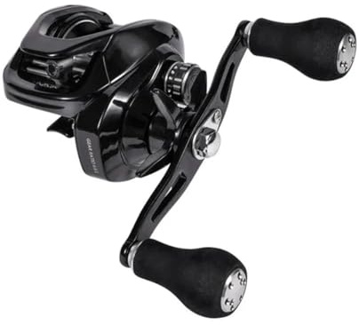 Baitcast-Rolle, niedriges Profil, 7,5:1, max. Zugkraft, 13 kg, Raubfisch-Aluminiumspule, Kohlefaser, Messinggetriebe, Angelrolle, linke Hand