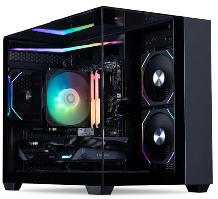 HORIZON Gaming PC Tower | Ryzen 7 5700X | RTX 5060 Ti 8GB GDDR7 | 32GB 3200Mhz RAM | 2TB NVMe SSD | 650W PSU | RGB CPU Cooler | CiT Eclipse ARGB Black Gaming PC Case | VR Ready | WiFi | Windows 11