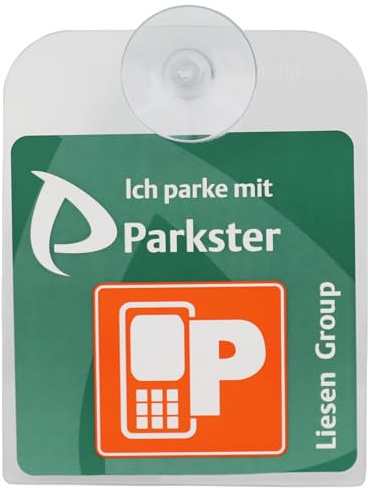 1 Stück Parkster Kunststoff-Träger mit Saugnapf und Parkster-Aufkleber!