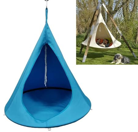 Portable Butterfly Hanging Chair Hammock for Outdoor, Mosquito-Proof Waterproof Swing Chair, 100KG/220 LBS Capacity blue 150 * 150cm