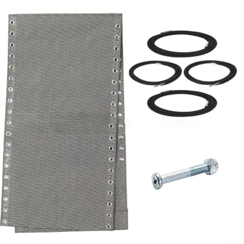 Ersatzmaterial für Liegestühle mit Seilen und Schrauben für Sonnenliegen und Schwerkraftstühle (weiß grau)